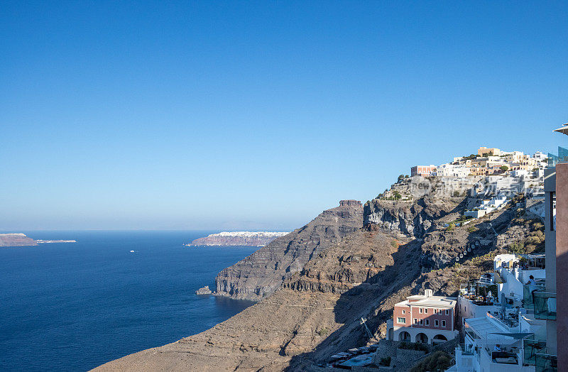 Firá on Santorini Caldera in South Aegean Islands, Greece